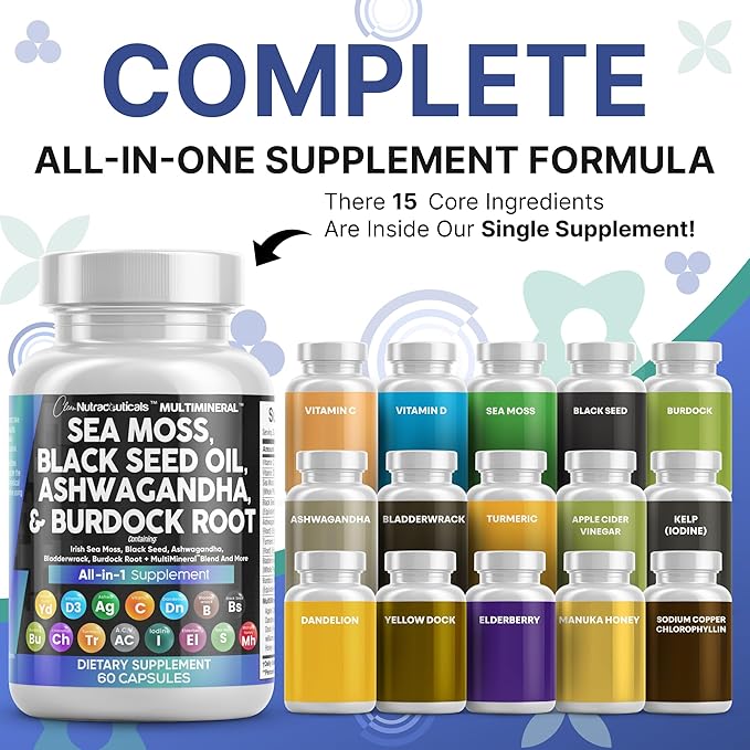 Clean Nutraceuticals Sea Moss Black Seed Oil