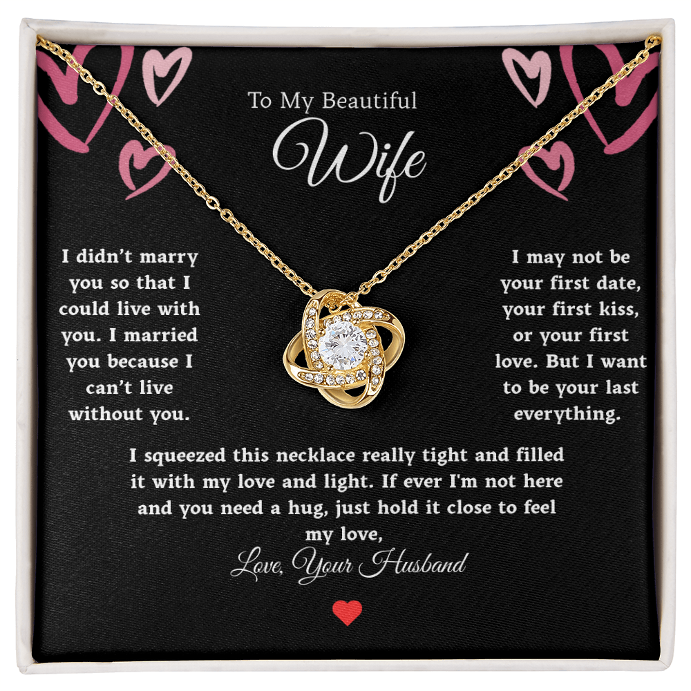 To My Beautiful Wife Love Knot Necklace