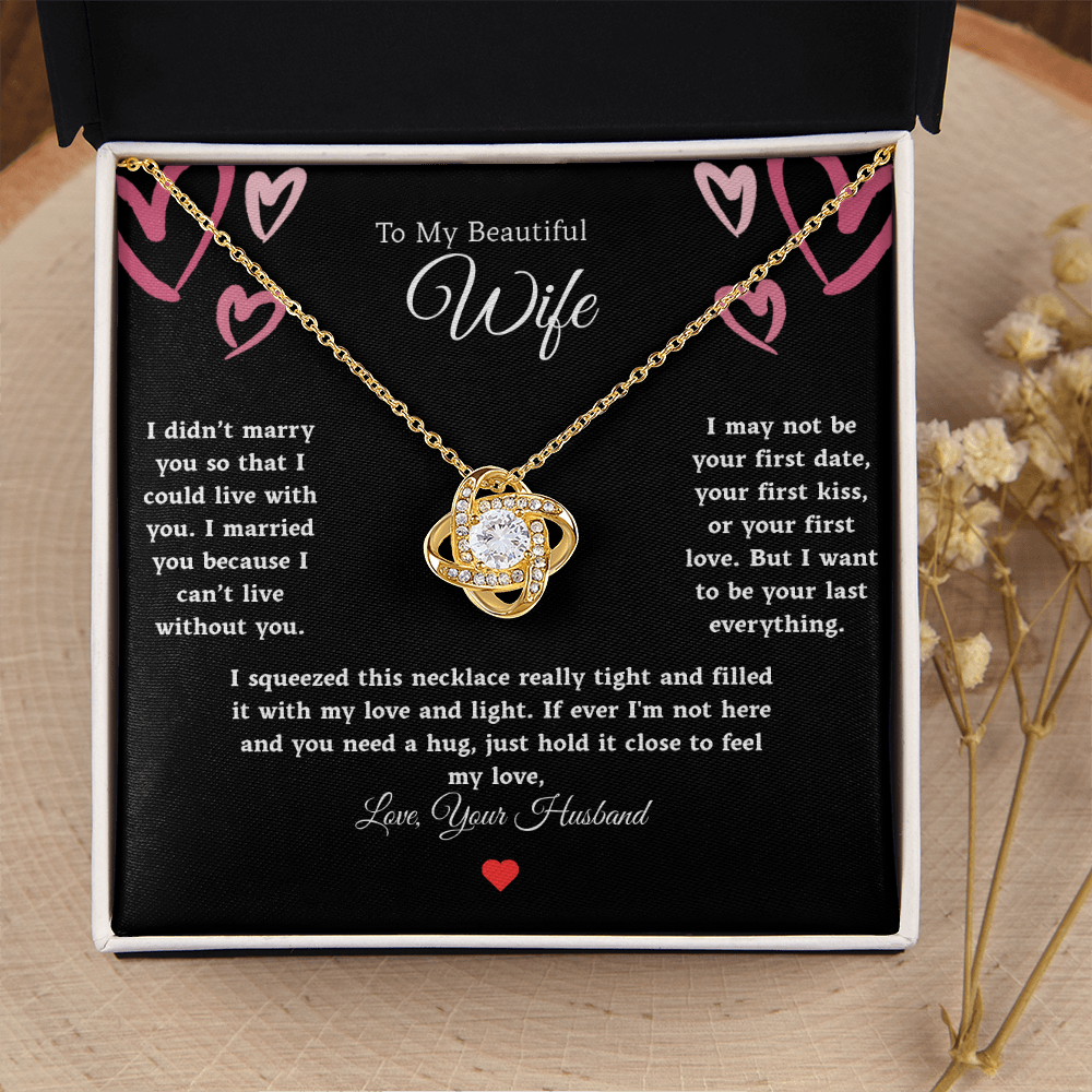 To My Beautiful Wife Love Knot Necklace