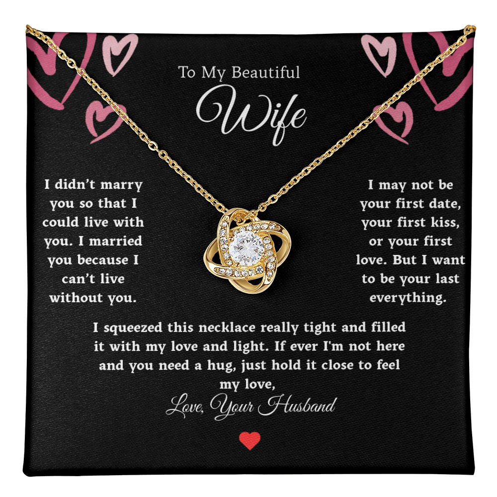 To My Beautiful Wife Love Knot Necklace
