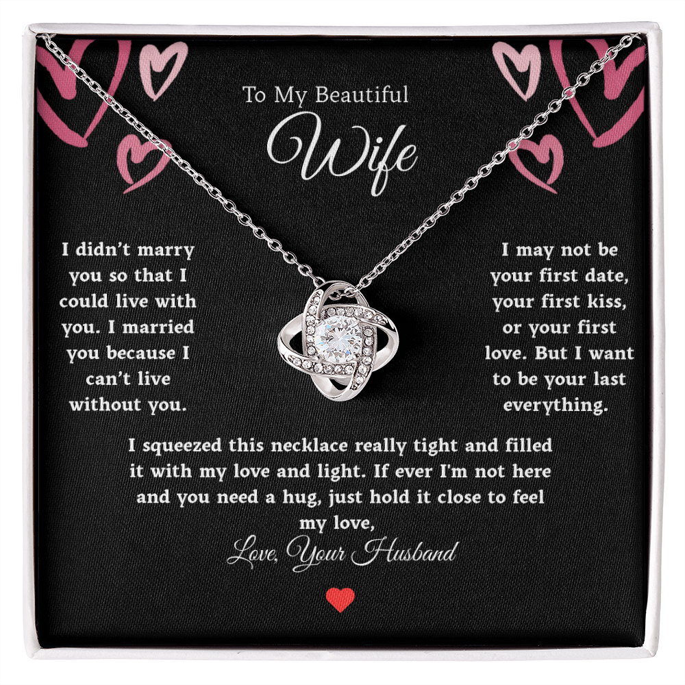 To My Beautiful Wife Love Knot Necklace