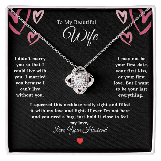 To My Beautiful Wife Love Knot Necklace