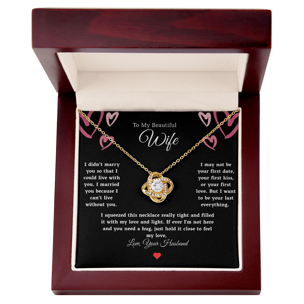 To My Beautiful Wife Love Knot Necklace