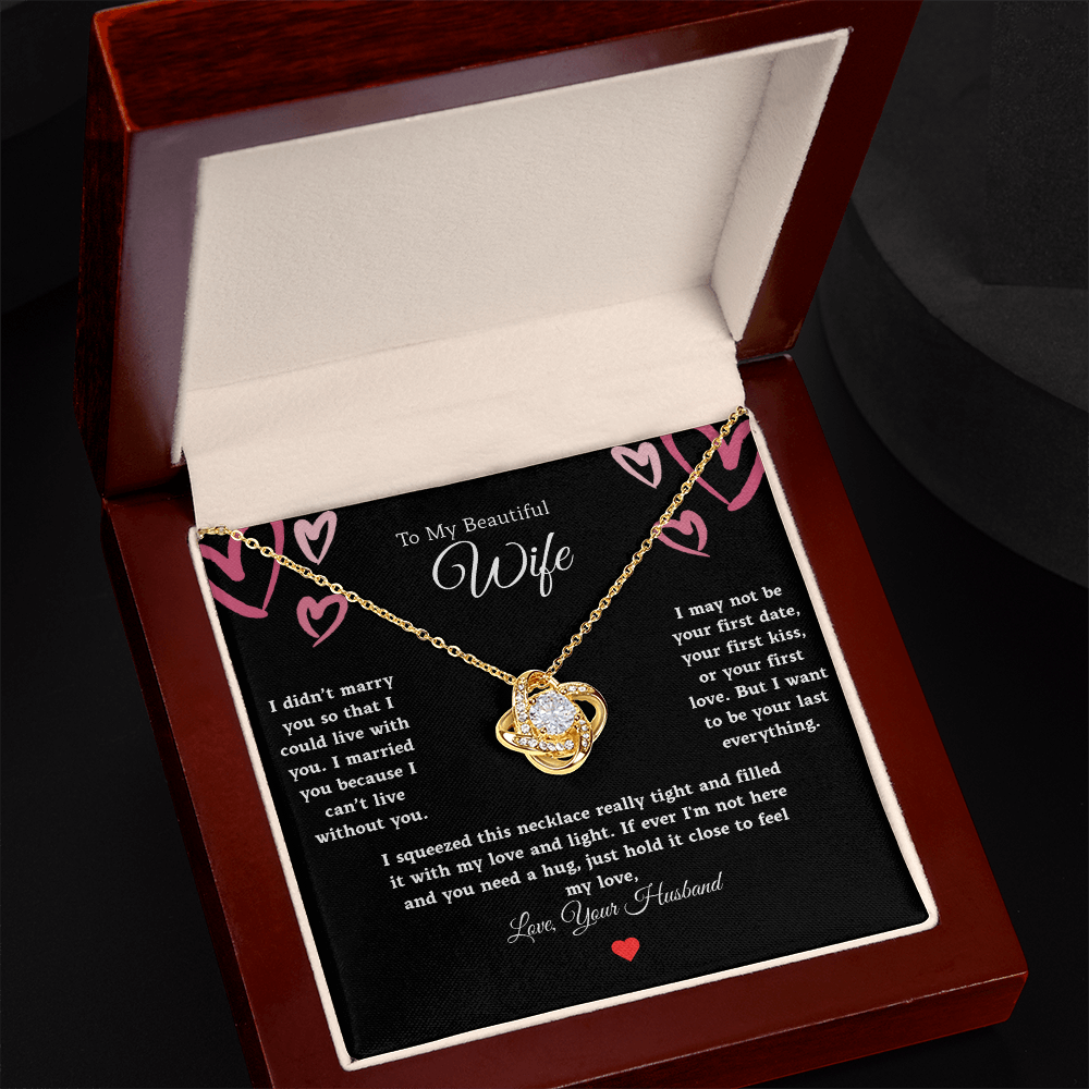 To My Beautiful Wife Love Knot Necklace