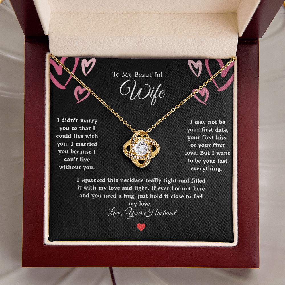 To My Beautiful Wife Love Knot Necklace