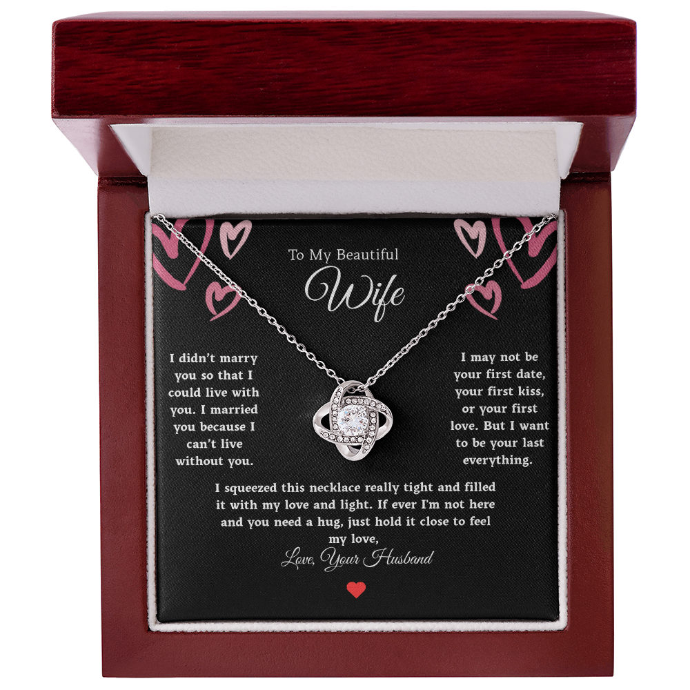 To My Beautiful Wife Love Knot Necklace
